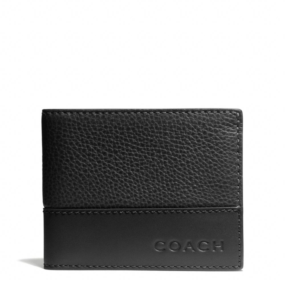 COACH F74638 CAMDEN LEATHER SLIM BILLFOLD BLACK/BLACK