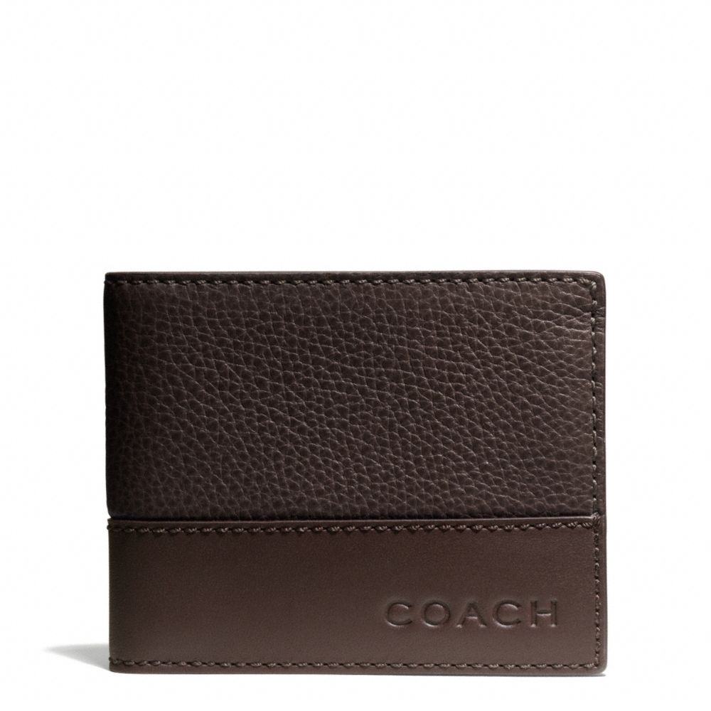 COACH f74638 CAMDEN LEATHER SLIM BILLFOLD MAH/DARK MAHOGANY