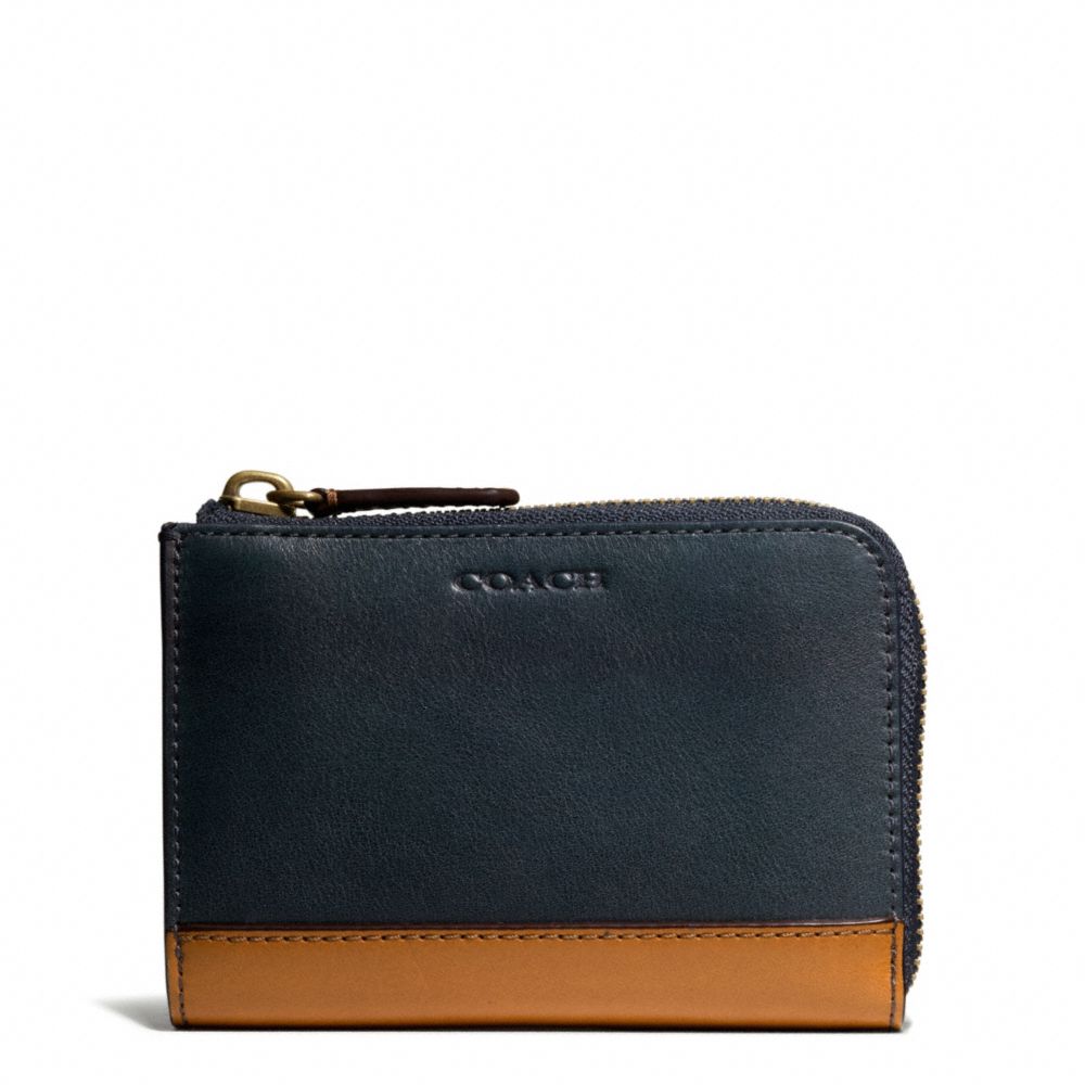 BLEECKER HALF ZIP WALLET IN COLORBLOCK LEATHER - f74666 - F74666NVNT