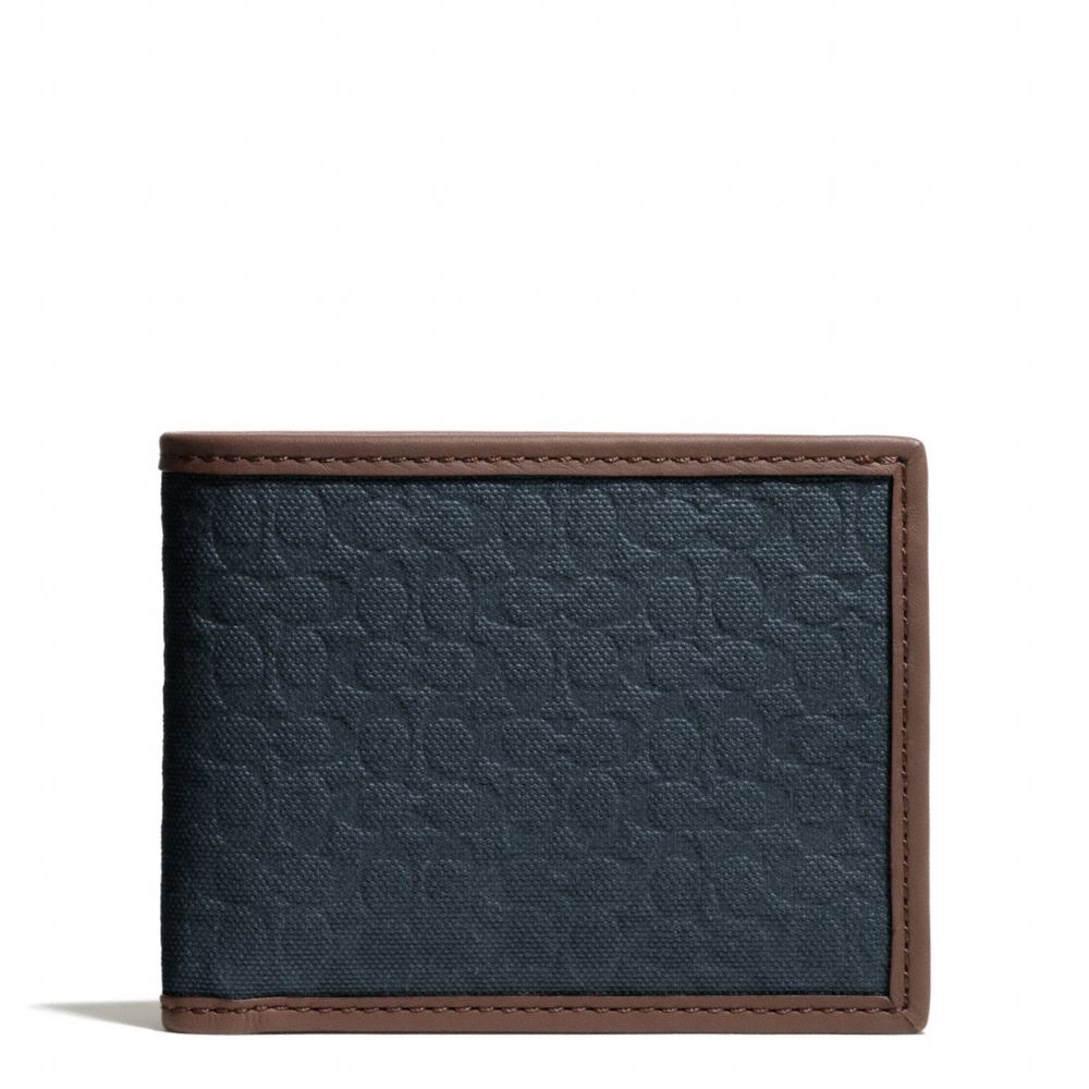 CAMDEN CANVAS SIGNATURE SLIM BILLFOLD WALLET - f74682 - NAVY