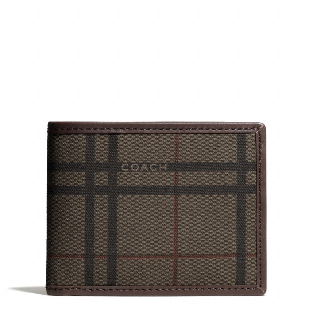 COACH F74683 CAMDEN TATTERSALL SLIM BILLFOLD WALLET ONE-COLOR