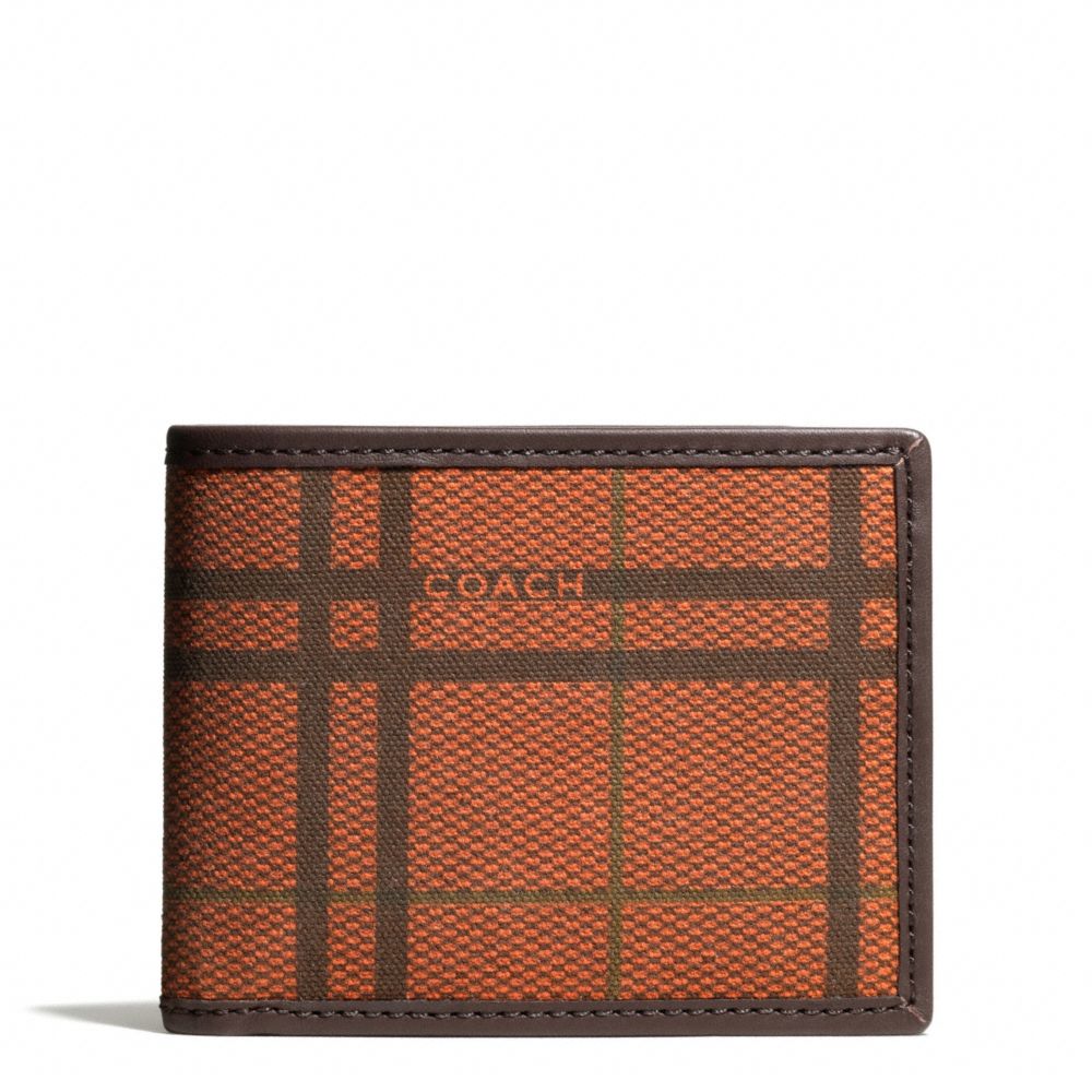 COACH F74683 Camden Tattersall Slim Billfold Wallet 