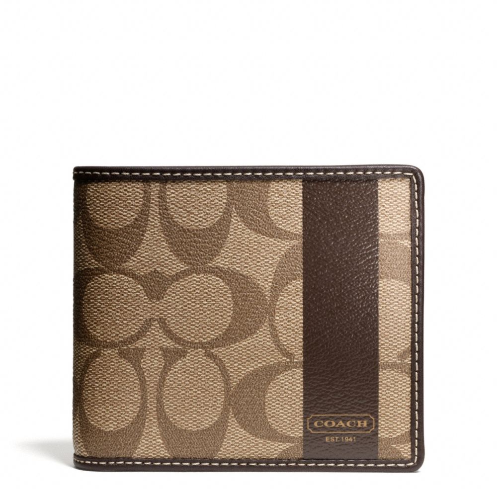 COACH f74689 COACH HERITAGE STRIPE COMPACT ID 