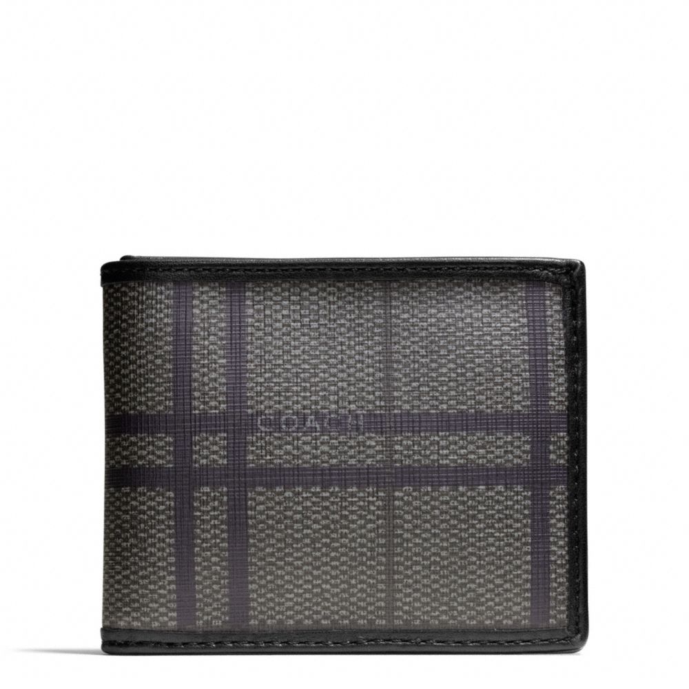 COACH f74696 TATTERSALL PVC SLIM BILLFOLD WALLET 