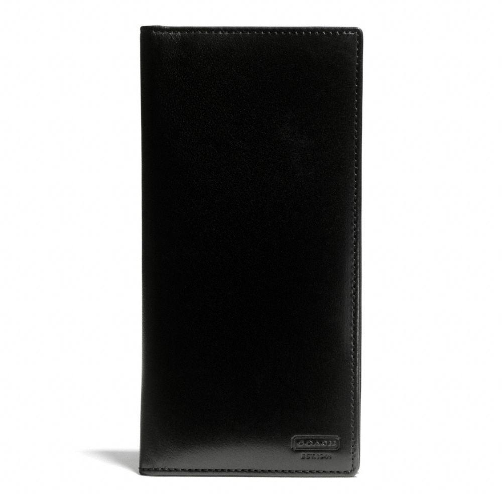 COACH f74717 WATER BUFFALO SLIM BREAST POCKET WALLET BLACK