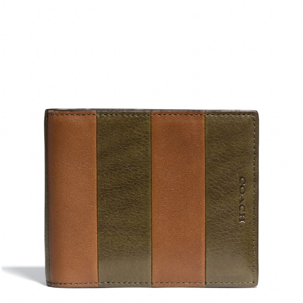 BLEECKER BAR STRIPE LEATHER COMPACT ID WALLET - f74723 - F74723CA7