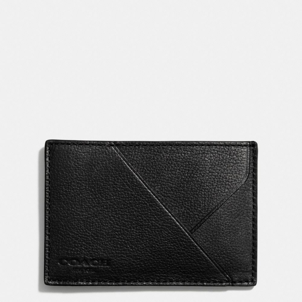 COACH f74724 THOMPSON CARD CASE IN LEATHER BLACK