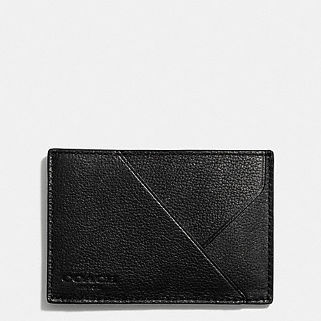 COACH THOMPSON CARD CASE IN LEATHER - BLACK - f74724