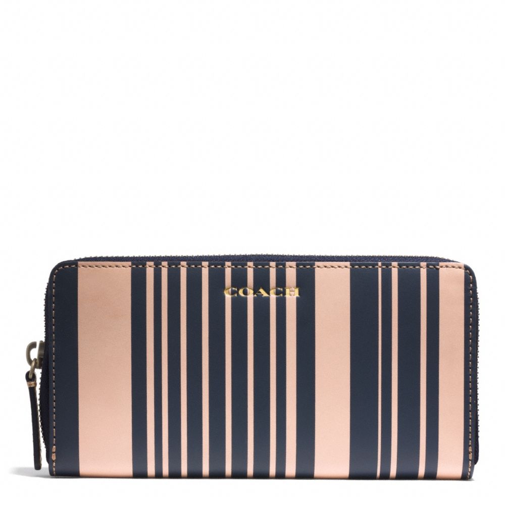 COACH HERITAGE VINTAGE STRIPE LEATHER ACCORDION WALLET -  - f74731