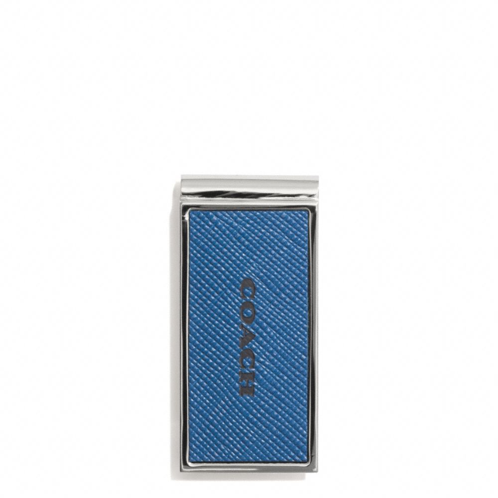 COACH F74735 Lexington Saffiano Leather Money Clip MARINE, MARINA