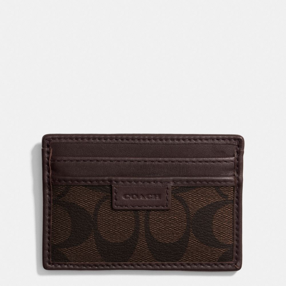 COACH HERITAGE SLIM CARD CASE IN SIGNATURE - MAHOGANY/BROWN - COACH F74759