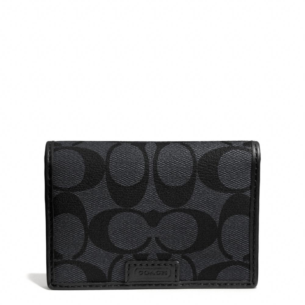 HERITAGE SIGNATURE TOPFOLD ID WALLET - CHARCOAL/BLACK - COACH F74760