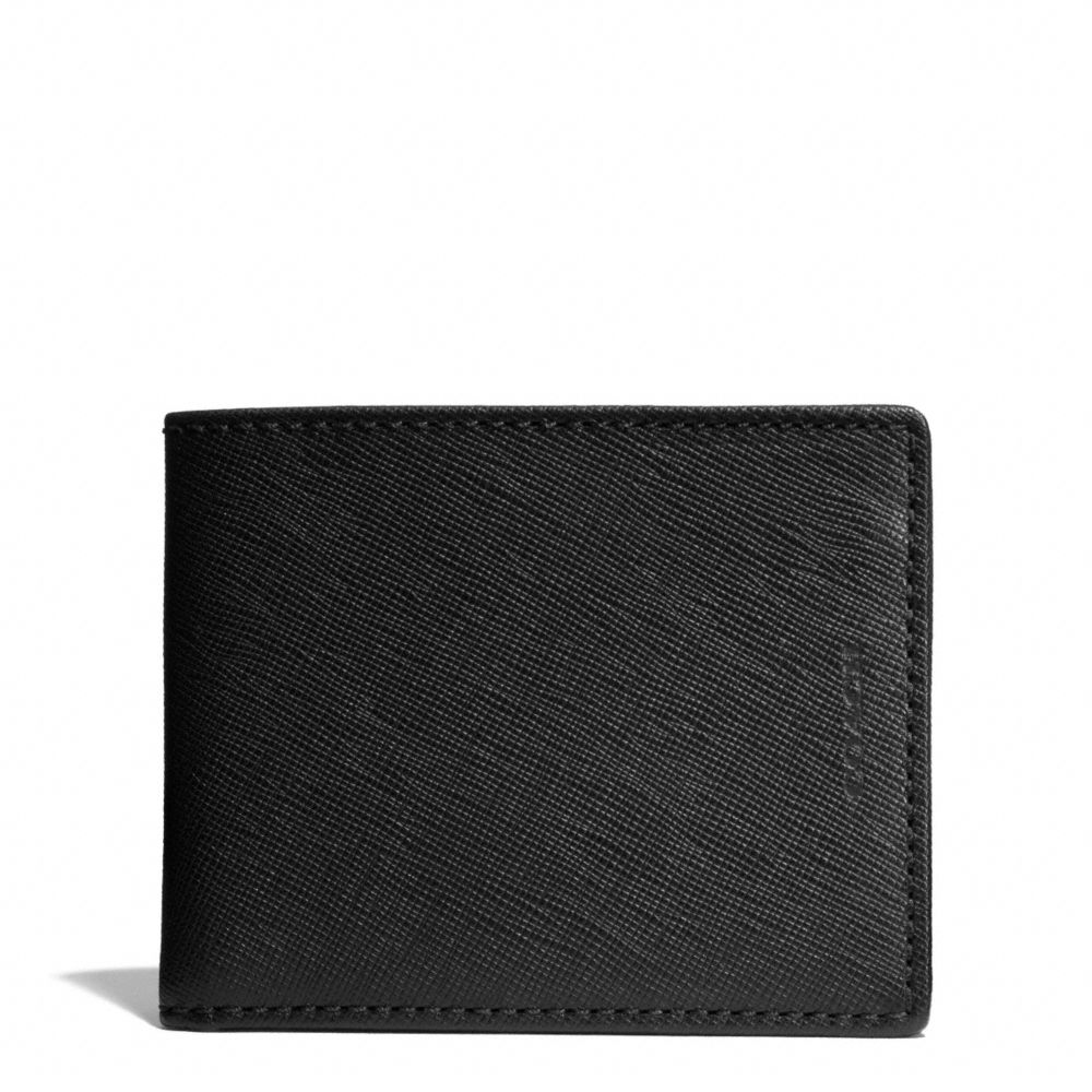 LEXINGTON SAFFIANO SLIM BILLFOLD ID WALLET - f74765 - BLACK