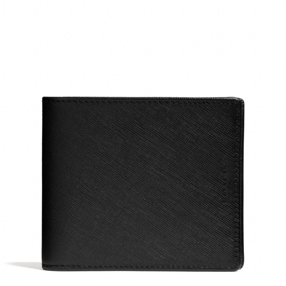 LEXINGTON SAFFIANO LEATHER COMPACT ID WALLET - f74768 - F74768BLK