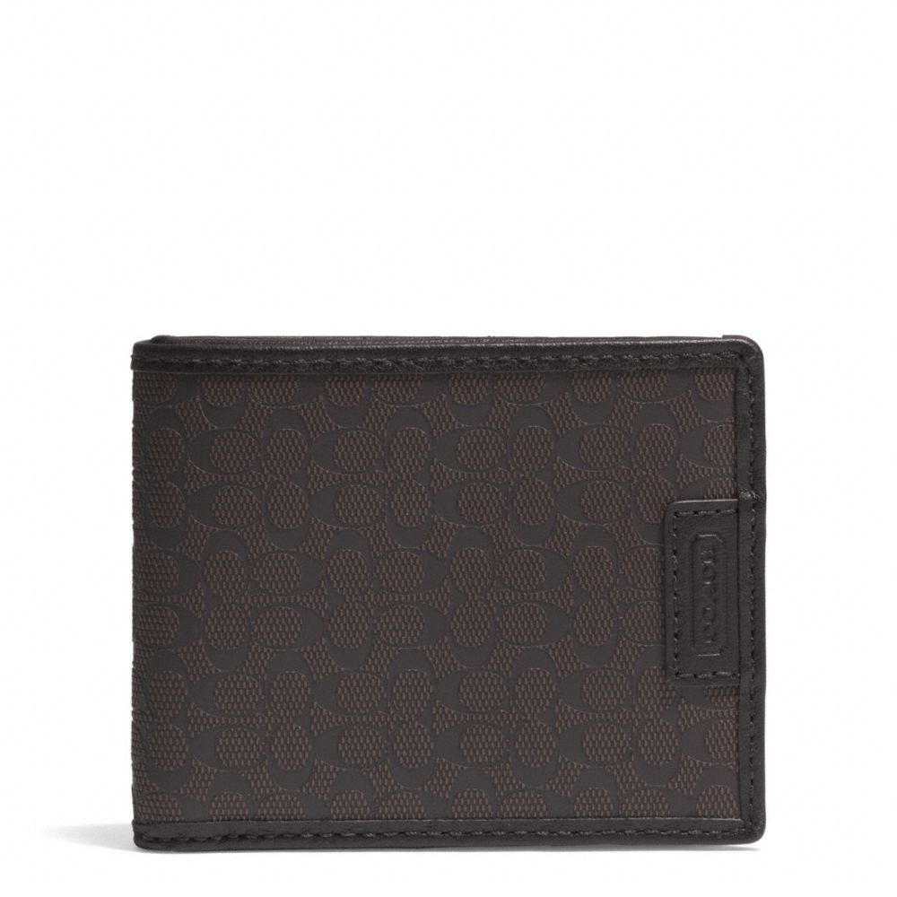 COACH SIGNATURE EMBOSSED SLIM BILLFOLD ID WALLET - ONE COLOR - F74773