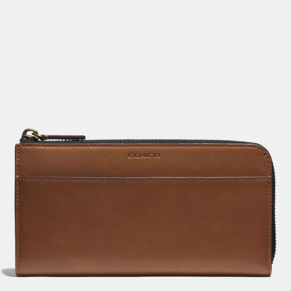 BLEECKER LARGE HALF ZIP WALLET IN LEATHER - f74784 -  FAWN