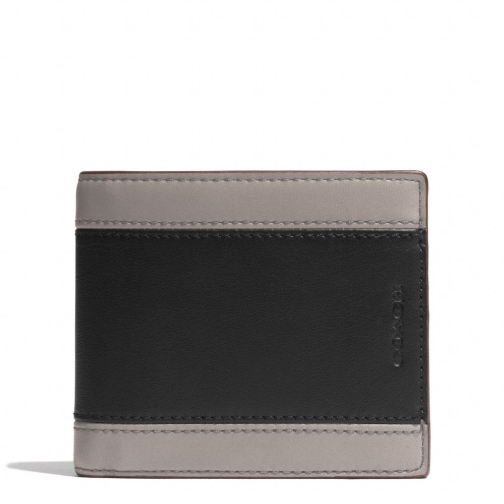 COACH HERITAGE SPORT COMPACT ID WALLET - SLATE/BLACK - f74792