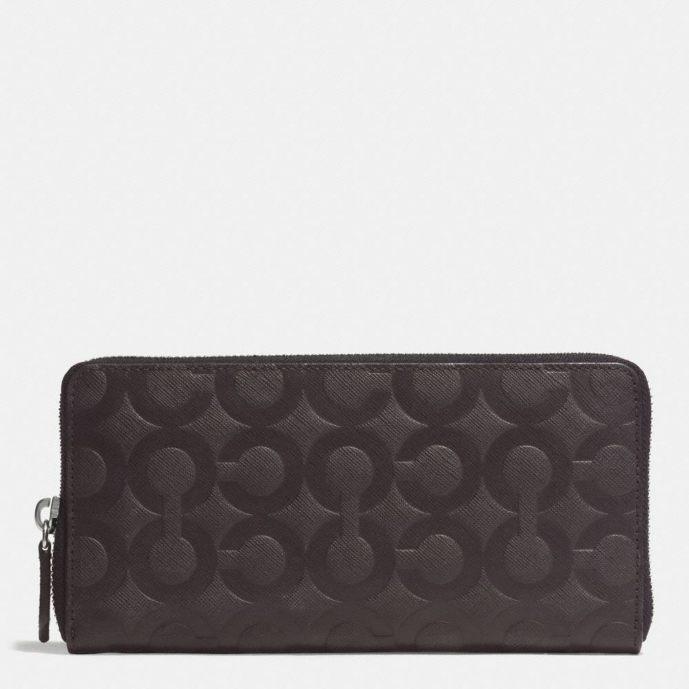 ACCORDION WALLET IN OP ART EMBOSSED LEATHER - MAHOGANY - COACH F74802