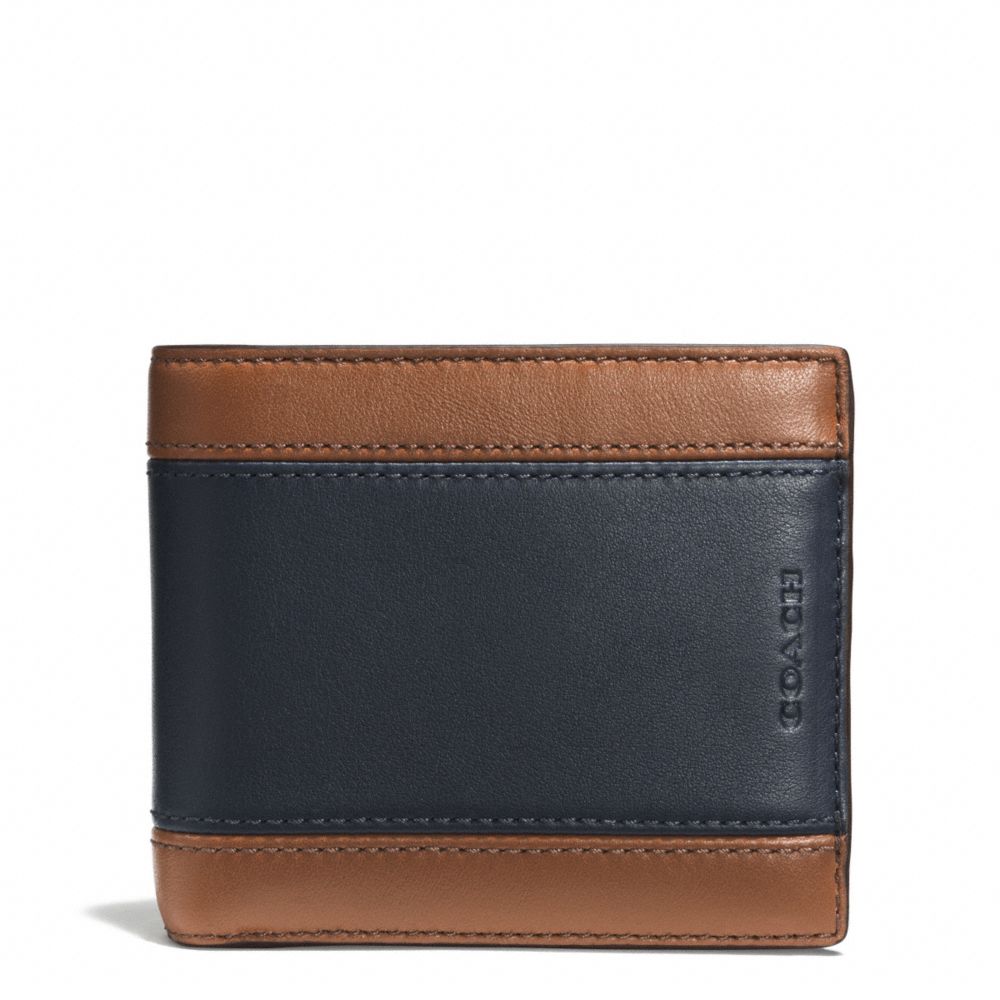 COACH F74805 Heritage Sport Id Coin Wallet SADDLE/NAVY