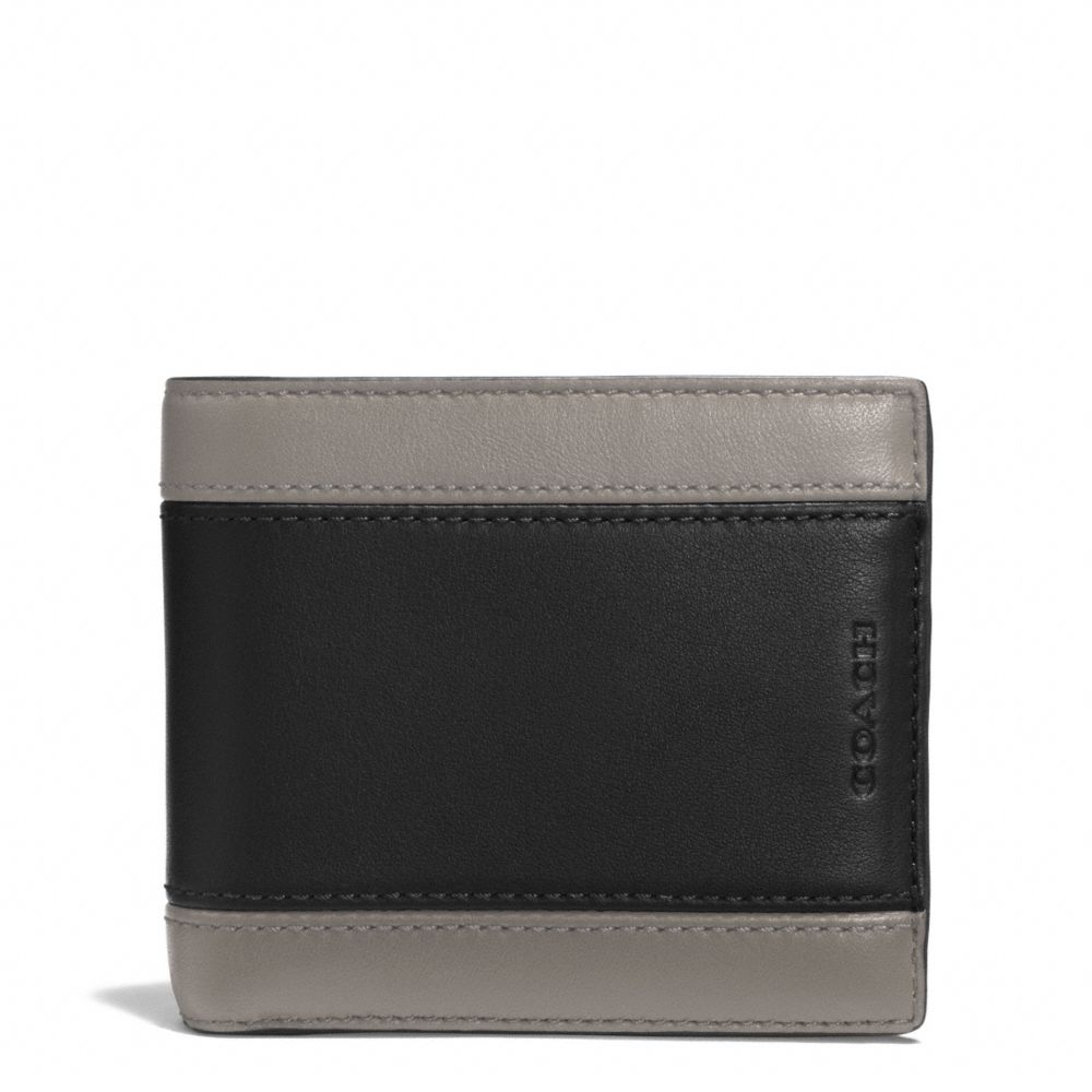 COACH HERITAGE SPORT ID COIN WALLET - SLATE/BLACK - f74805