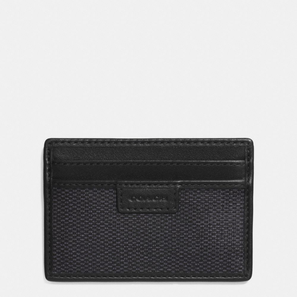 COACH f74814 COACH HERITAGE CHECK CARD CASE CHARCOAL