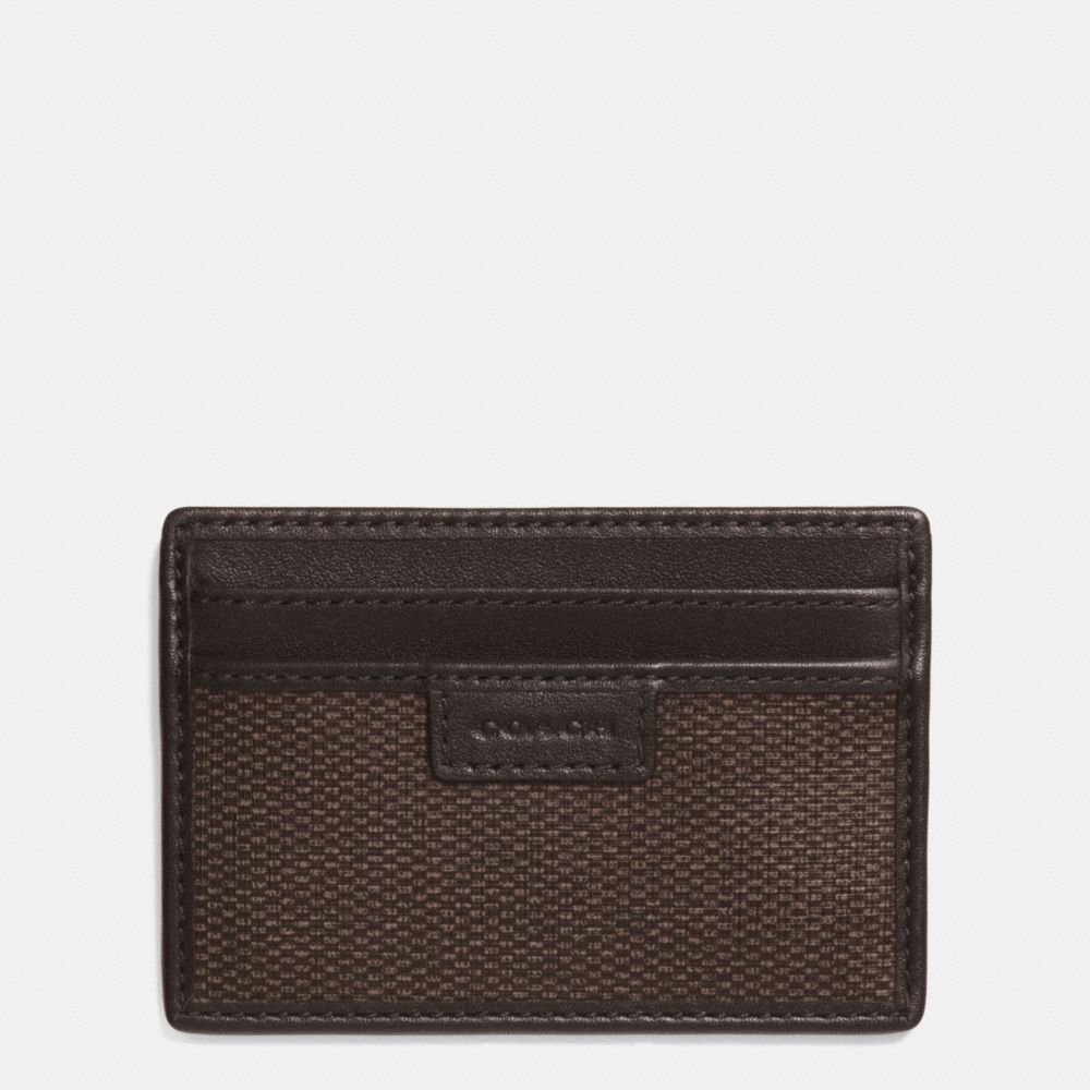 COACH HERITAGE CHECK CARD CASE - f74814 - ESPRESSO