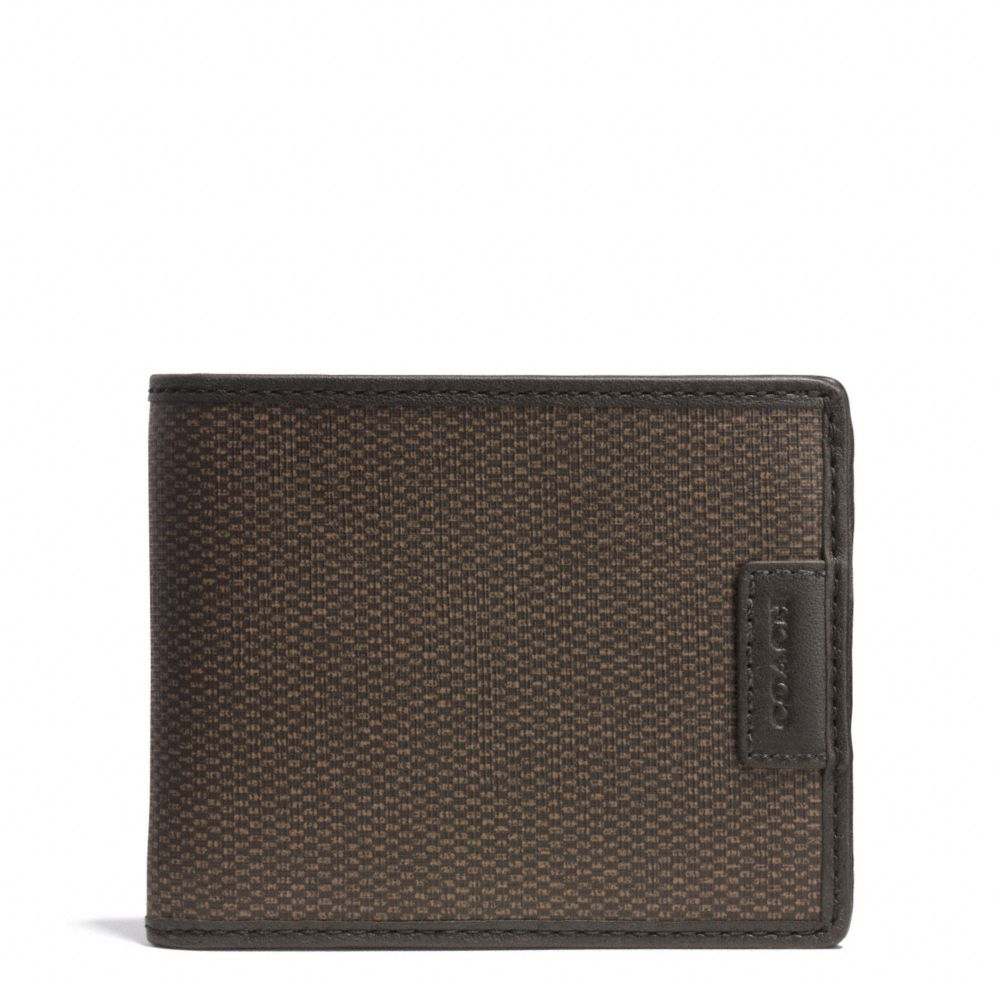 COACH F74816 Heritage Check Slim Billfold ESPRESSO