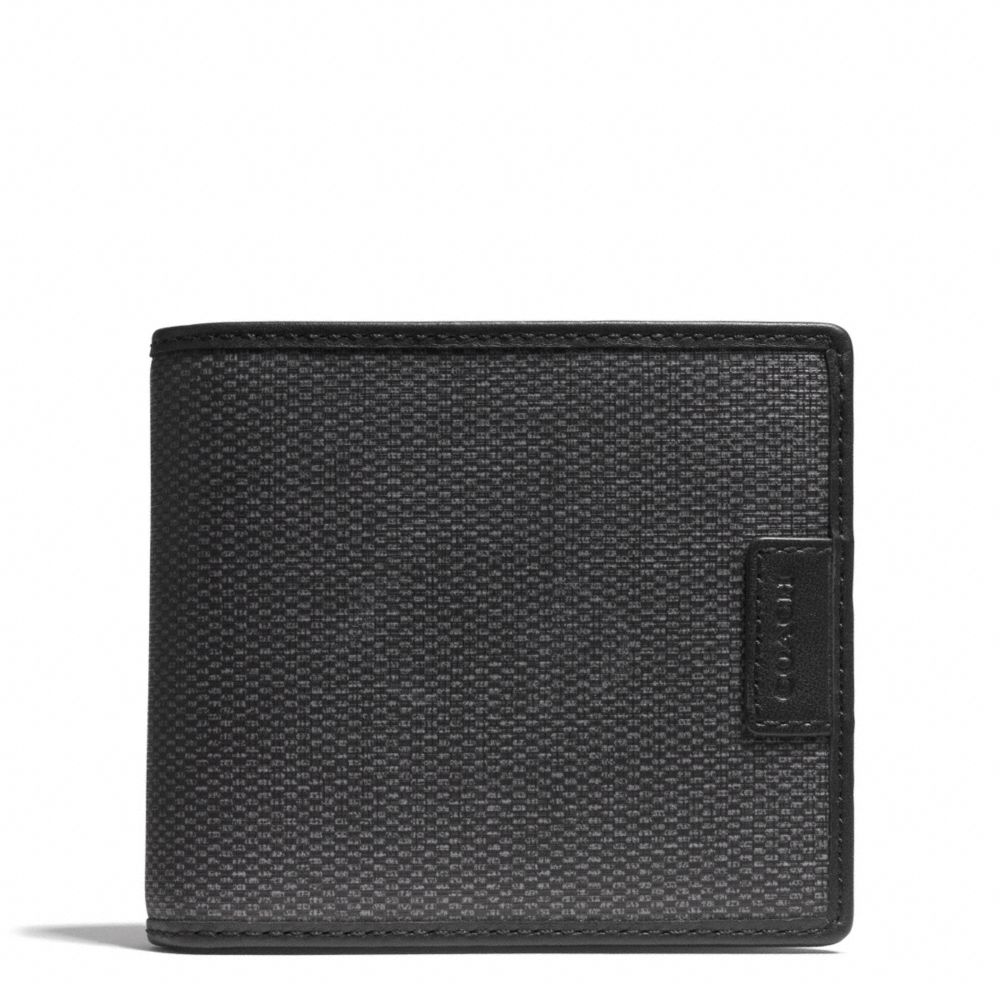 COACH F74817 Heritage Check Compact Id Wallet CHARCOAL