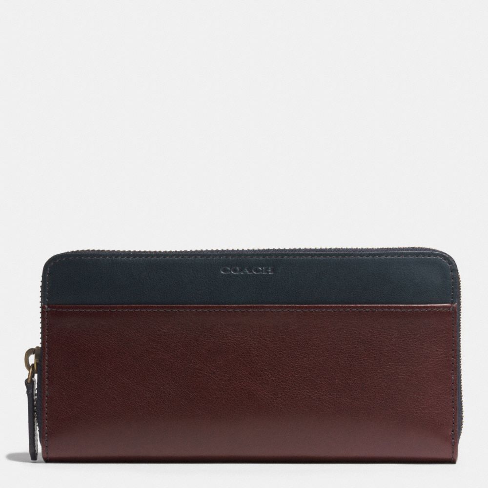 BLEECKER ACCORDION WALLET IN HARNESS LEATHER - CORDOVAN/NAVY - COACH F74821