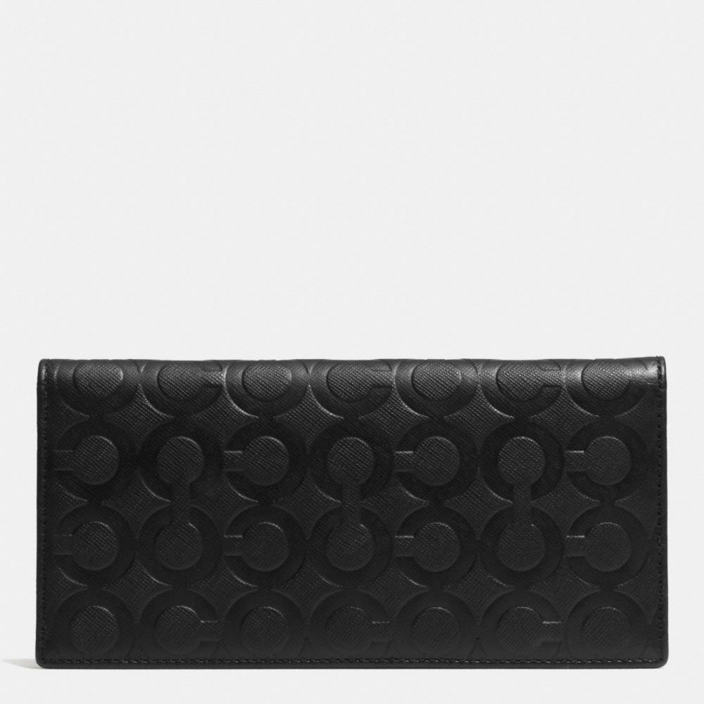 COACH F74827 Breast Pocket Wallet In Op Art Embossed Leather  BLACK