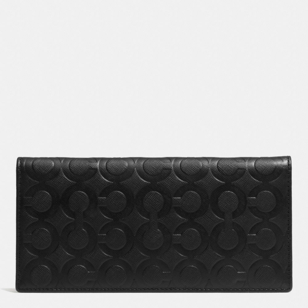 BREAST POCKET WALLET IN OP ART EMBOSSED LEATHER - BLACK - COACH F74827