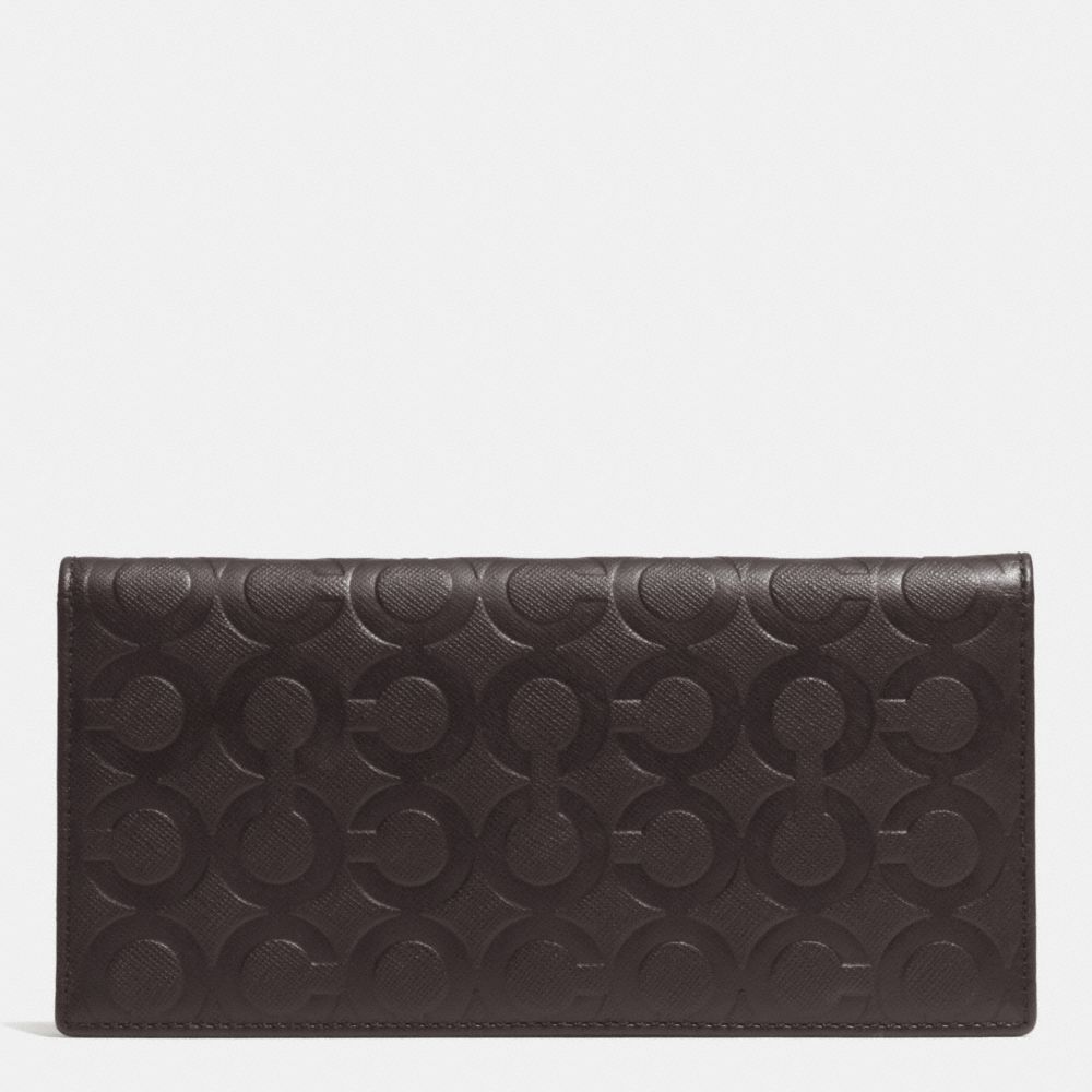COACH F74827 Breast Pocket Wallet In Op Art Embossed Leather  MAHOGANY