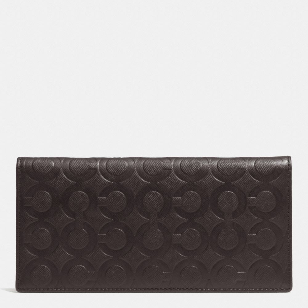 COACH F74827 - BREAST POCKET WALLET IN OP ART EMBOSSED LEATHER  MAHOGANY