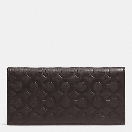 COACH F74827 BREAST POCKET WALLET IN OP ART EMBOSSED LEATHER -MAHOGANY