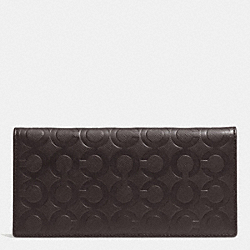 COACH F74827 - BREAST POCKET WALLET IN OP ART EMBOSSED LEATHER  MAHOGANY