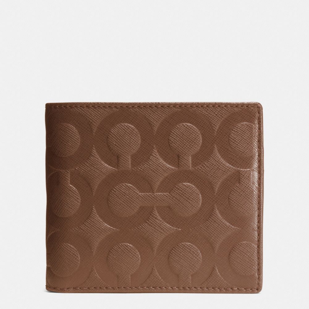 COACH F74829 Bleecker Coin Wallet In Op Art Embossed Leather  FAWN