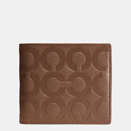 COACH f74829 BLEECKER COIN WALLET IN OP ART EMBOSSED LEATHER  FAWN