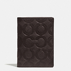 COACH F74839 - SLIM BILLFOLD CARD CASE IN OP ART EMBOSSED LEATHER  MAHOGANY
