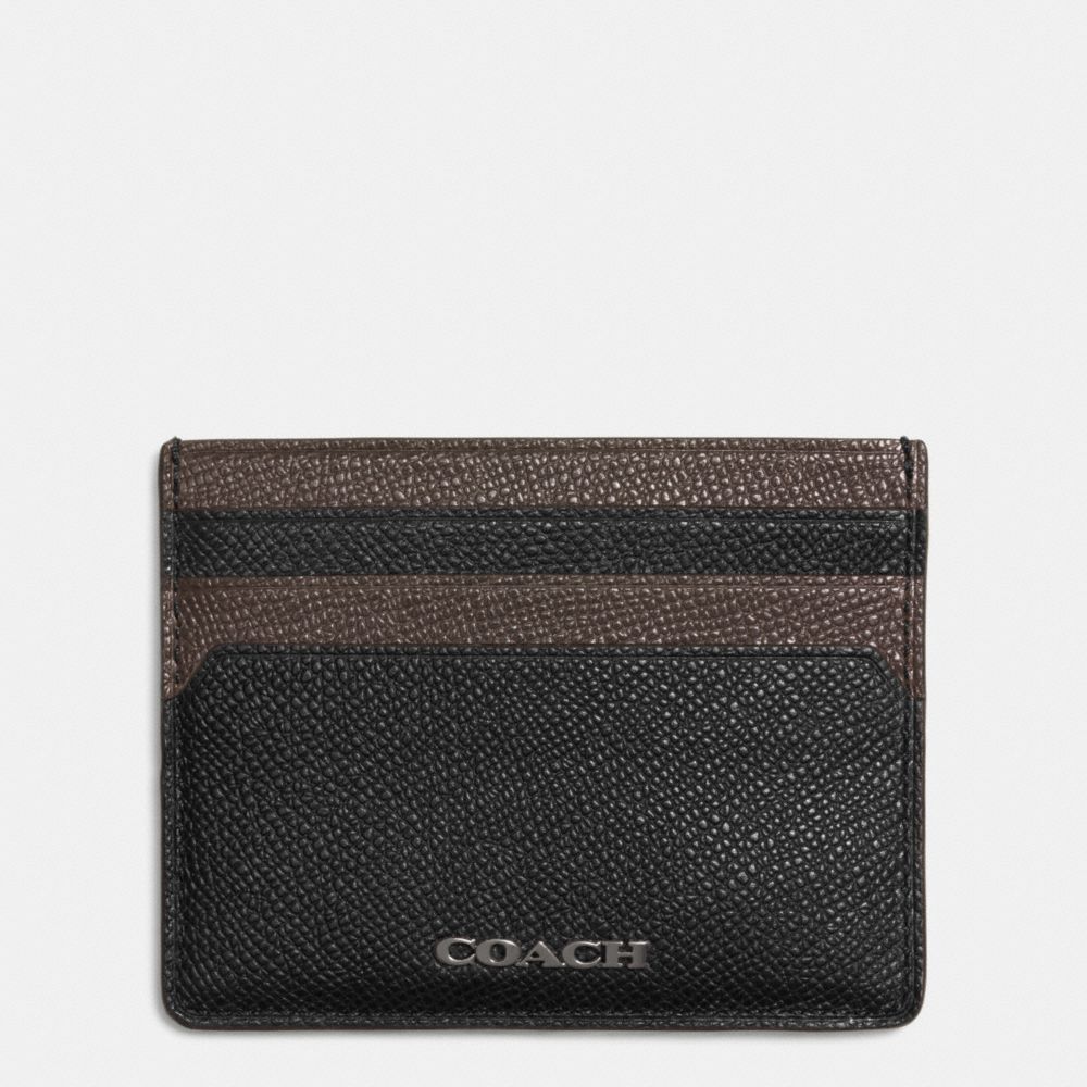 COACH F74861 - CARD CASE CROSSGRAIN IN LEATHER BLACK