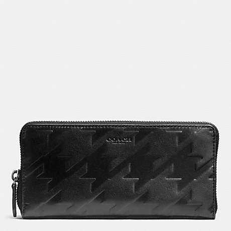 COACH ACCORDION WALLET IN HOUNDSTOOTH LEATHER - BLACK/BLACK - f74881