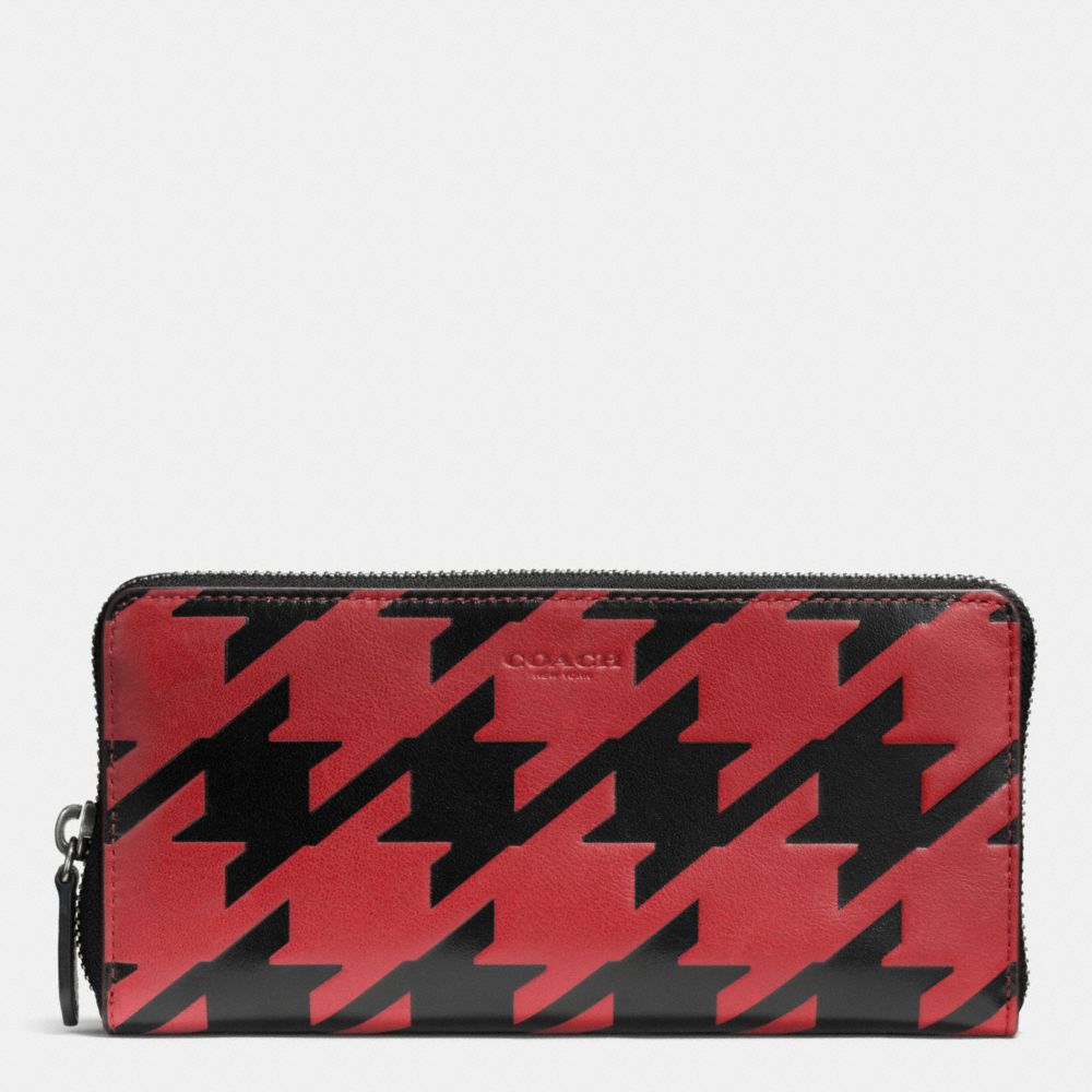ACCORDION WALLET IN HOUNDSTOOTH LEATHER - RED CURRANT/BLACK - COACH F74881