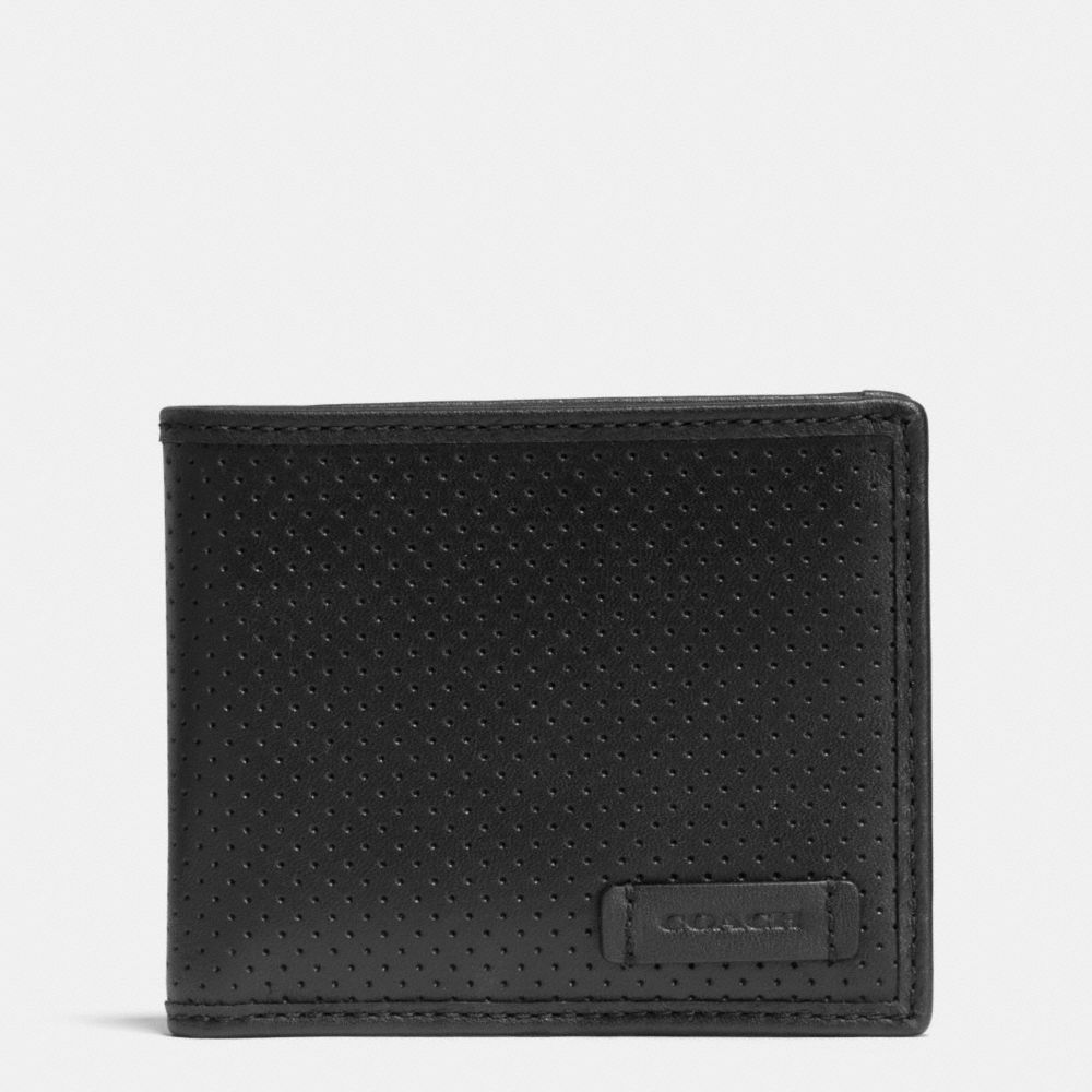 COACH F74889 Varick Slim Billfold Id Wallet In Leather  BLACK