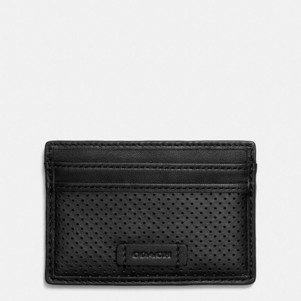 COACH VARICK CARD CASE IN LEATHER - BLACK - f74894