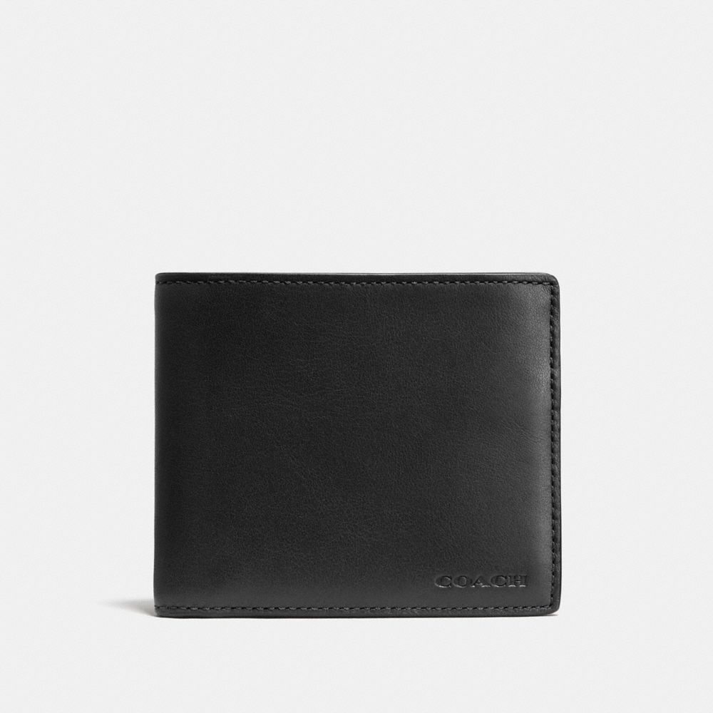 COACH COMPACT ID WALLET - BLACK - F74896