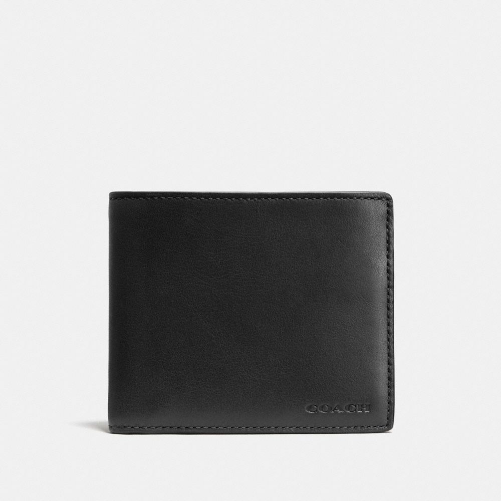 COACH F74896 COMPACT ID WALLET BLACK