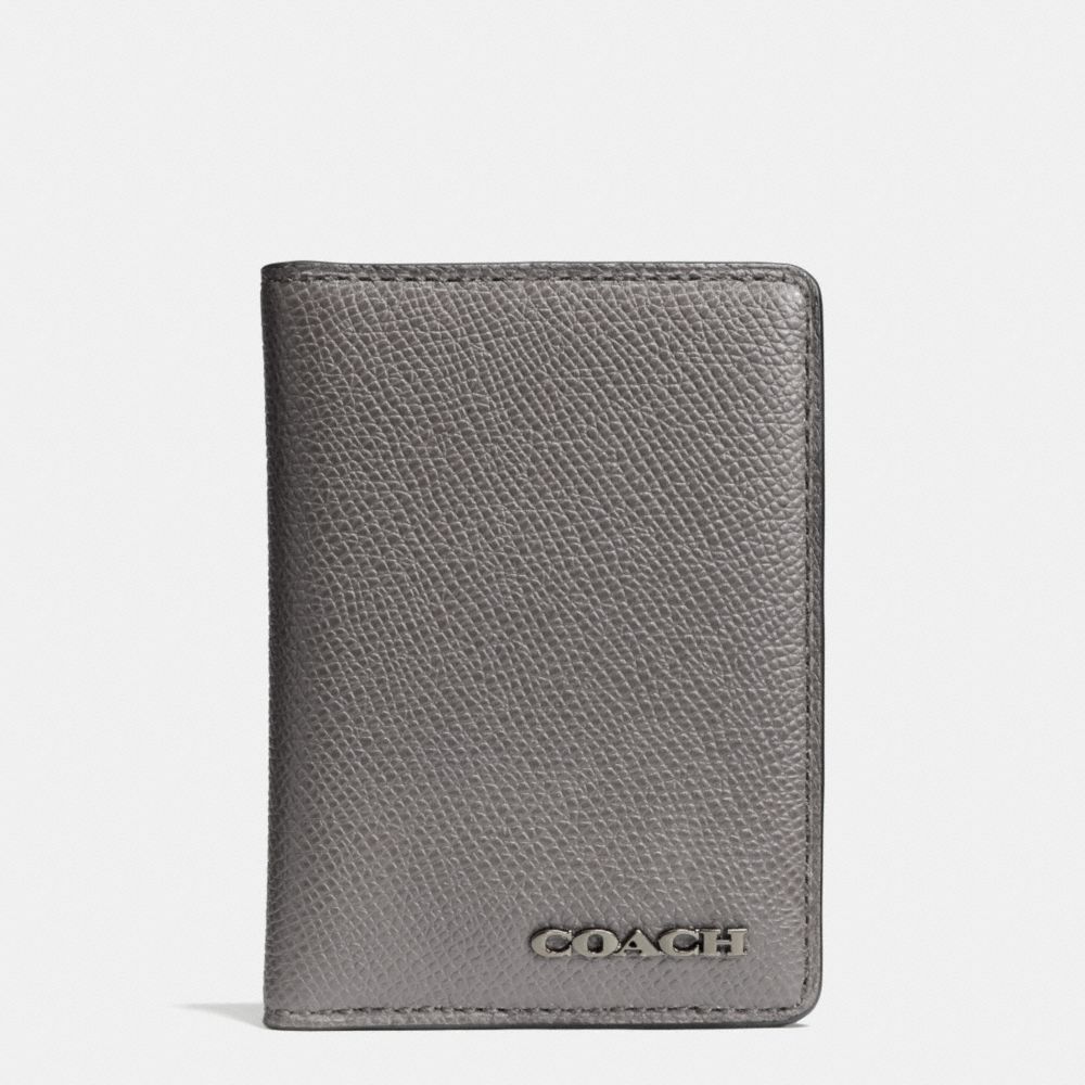 COACH SLIM BIFOLD CARD CASE IN LEATHER -  ASH - f74902