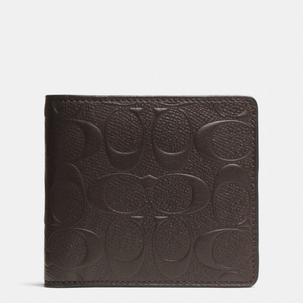 COACH F74922 Coin Wallet In Signature Crossgrain Leather MAHOGANY
