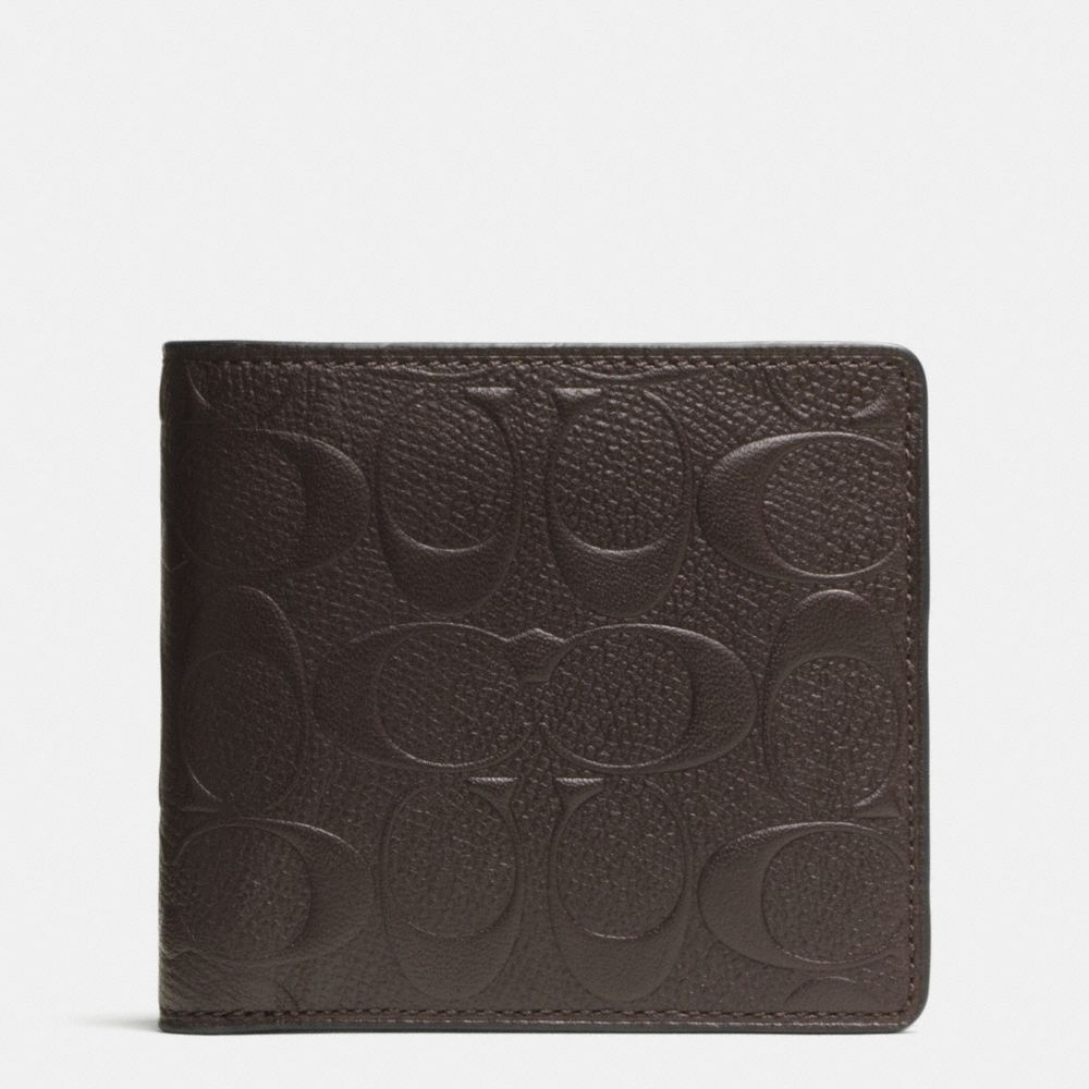 COACH f74922 COIN WALLET IN SIGNATURE CROSSGRAIN LEATHER MAHOGANY