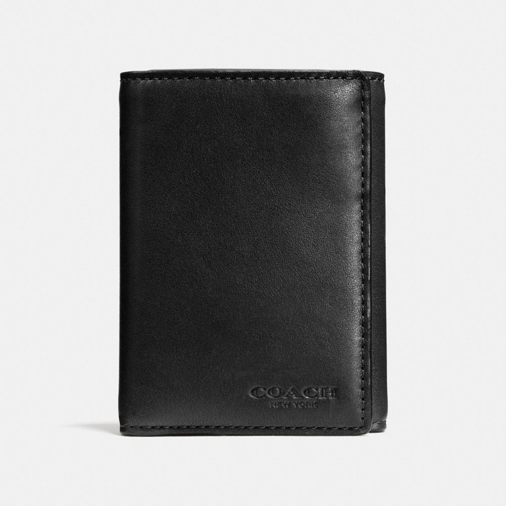 COACH TRIFOLD WALLET - BLACK - F74948