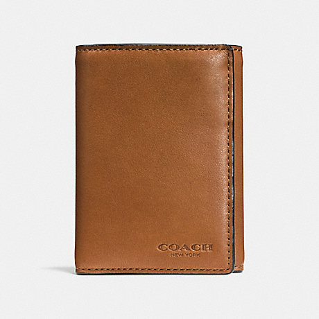 COACH TRIFOLD WALLET - SADDLE - F74948